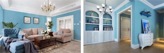 高溫天氣，用冷色調(diào)墻面降溫?zé)┰甑那榫w