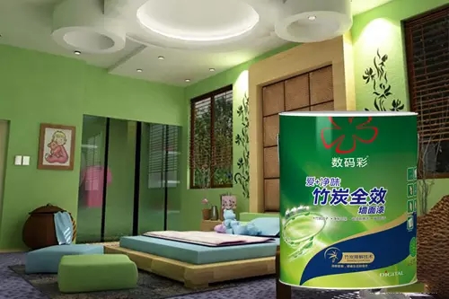 數(shù)碼彩愛+凈味竹炭全效墻面漆，自帶空氣凈化功能墻漆